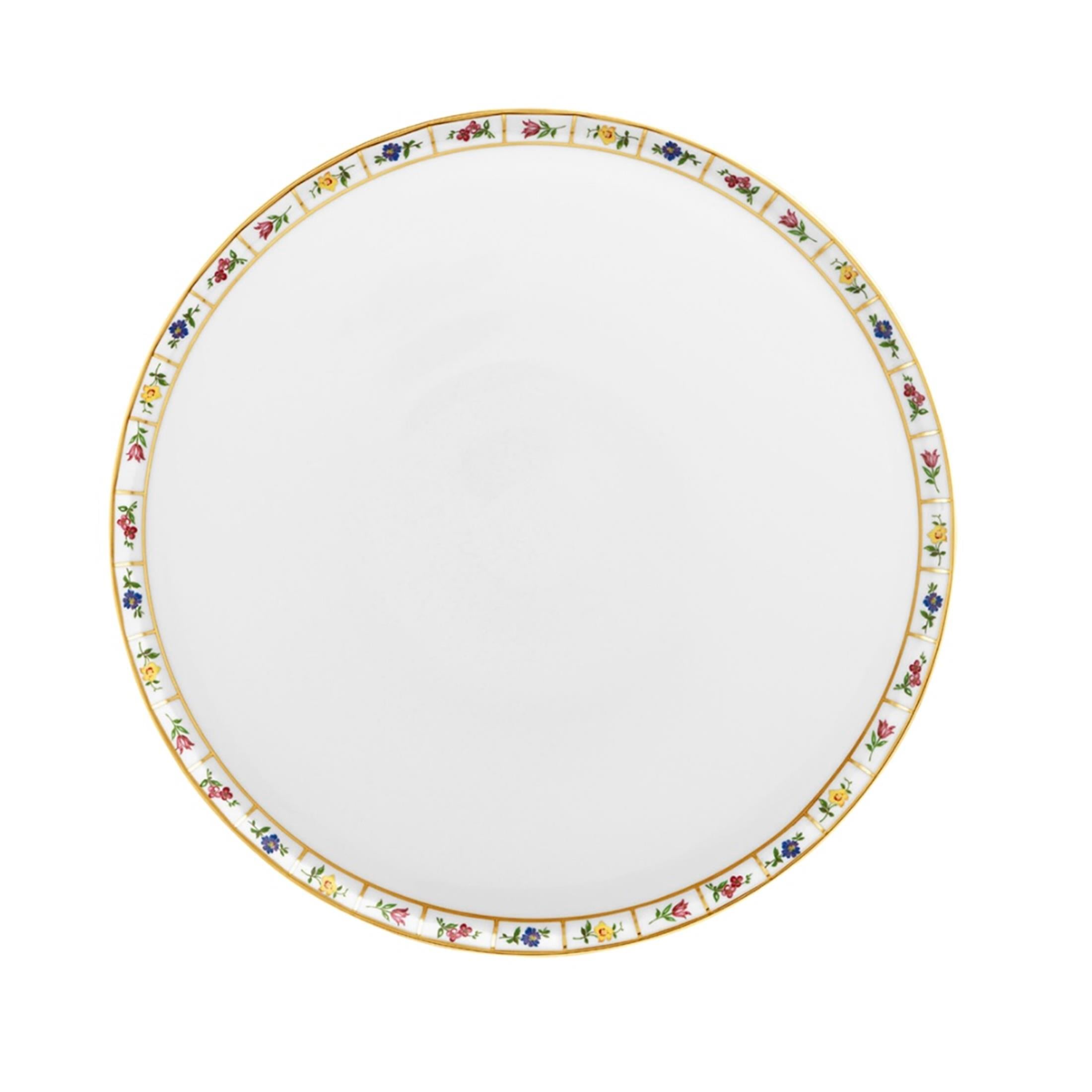 EF20086 FURSTENBERG Ayaklı Yuvarlak Servis Tabağı 32,8 cm GRECQUE MILLE FLEURS - Görsel 1